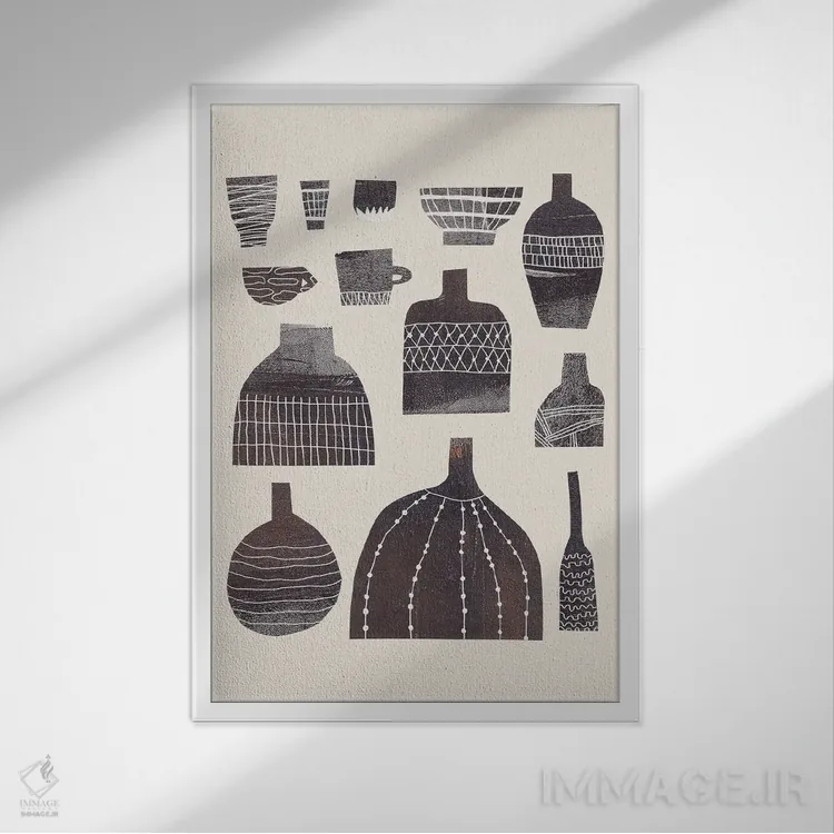 تابلو سفالگری و طرحها II اثر آلیسا گالیتسینا - نمای قابدار سفید