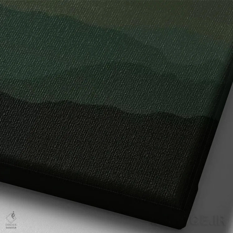 تابلو منظره کوهستانی سبز اثر آلیسا گالیتسینا - نمای نزدیک بافت بوم