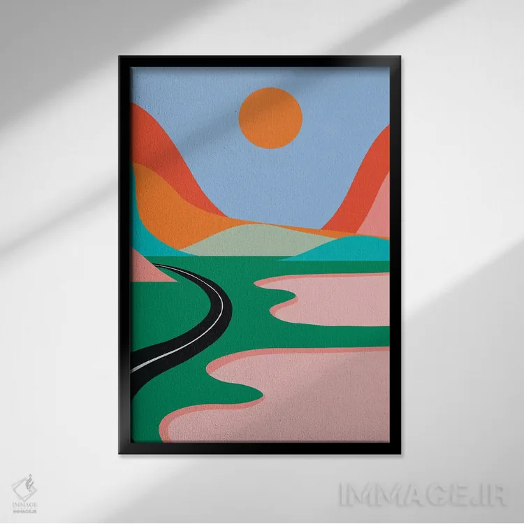 تابلو دریاچههای صورتی اثر آلیسا گالیتسینا - نمای قابدار مشکی