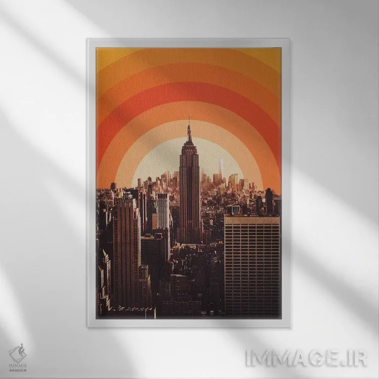 تابلو غروب معروف نیویورک اثر آلیسا گالیتسینا - نمای قابدار سفید