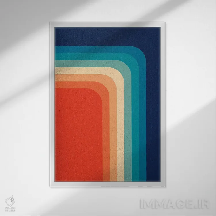 تابلو پالت رنگ رترو دهه ۷۰ - ۳ اثر آلیسا گالیتسینا - نمای قابدار سفید