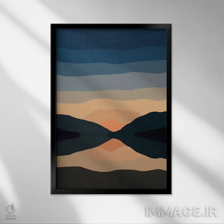 تابلو انعکاس کوه در غروب اثر آلیسا گالیتسینا - نمای قابدار مشکی