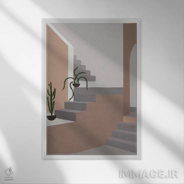 تابلو پلهها و قوس اثر آلیسا گالیتسینا - نمای قابدار سفید