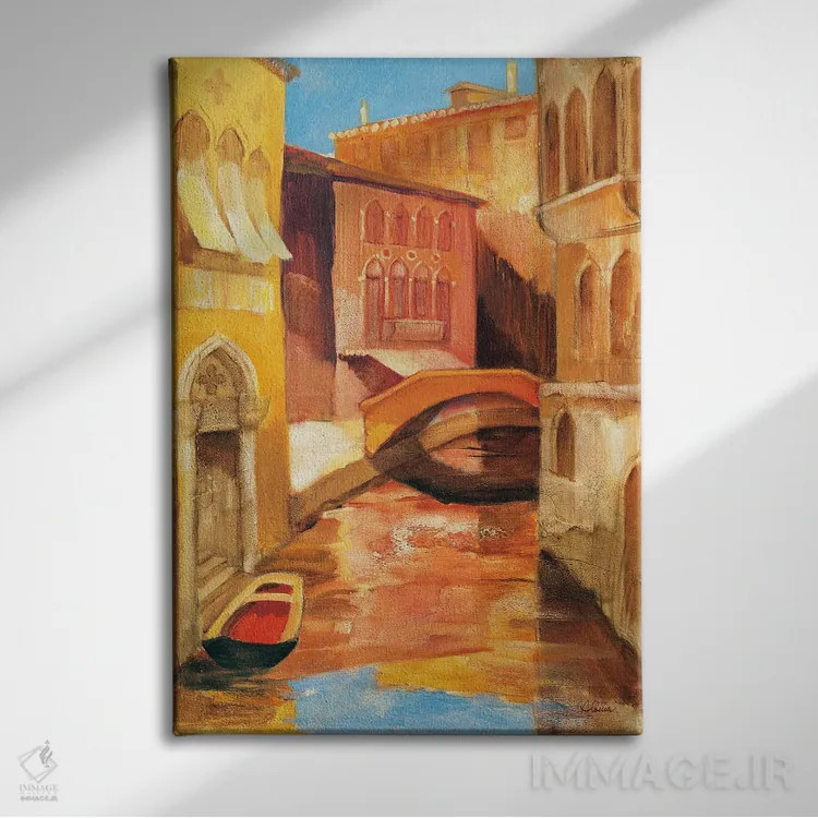 تابلو صبح کنار کانال ۱ اثر آلبنا خریستوا - نمای روبهرو روی دیوار