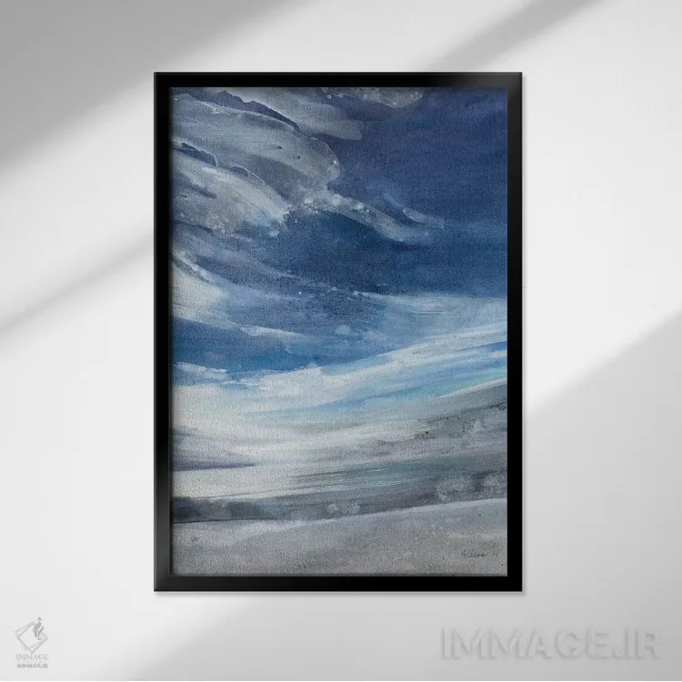 تابلو دریاچه اثر آلبنا خریستوا - نمای قابدار مشکی