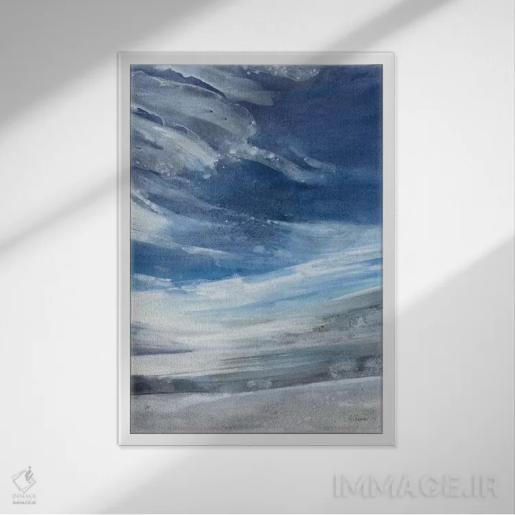 تابلو دریاچه اثر آلبنا خریستوا - نمای قابدار سفید