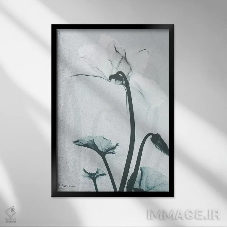 تابلو سیکلامن مورد نظر ۲ اثر آلبرت کوئتسیِر - نمای قابدار مشکی