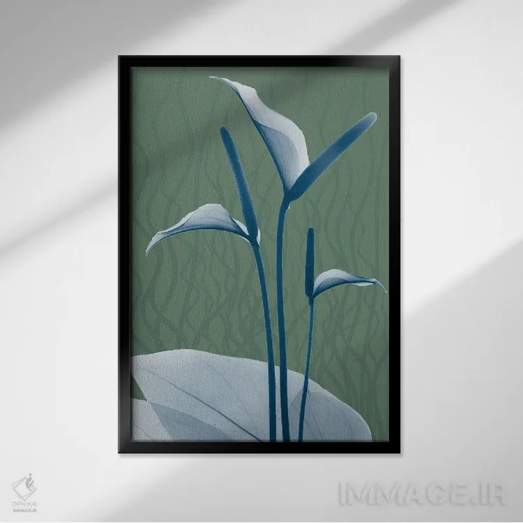 تابلو طلوع مریمگلی آبی II اثر آلبرت کوئتسیِر - نمای قابدار مشکی