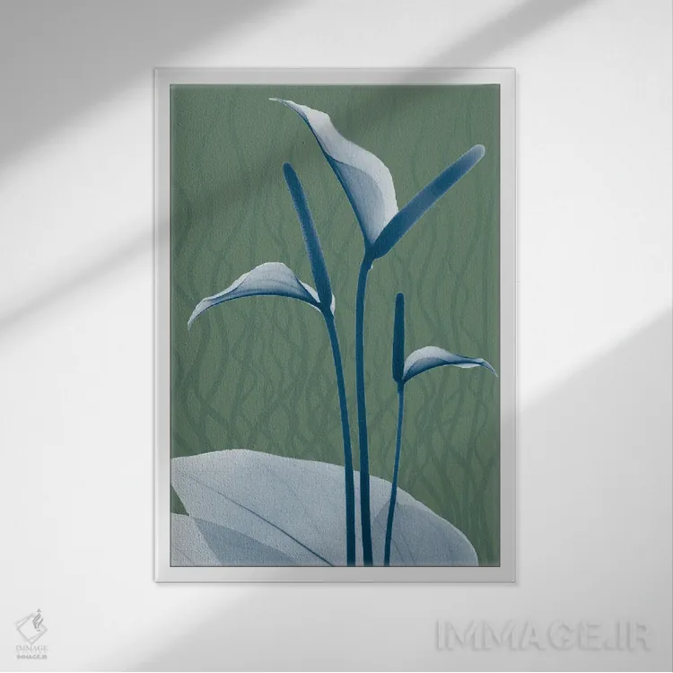 تابلو طلوع مریمگلی آبی II اثر آلبرت کوئتسیِر - نمای قابدار سفید