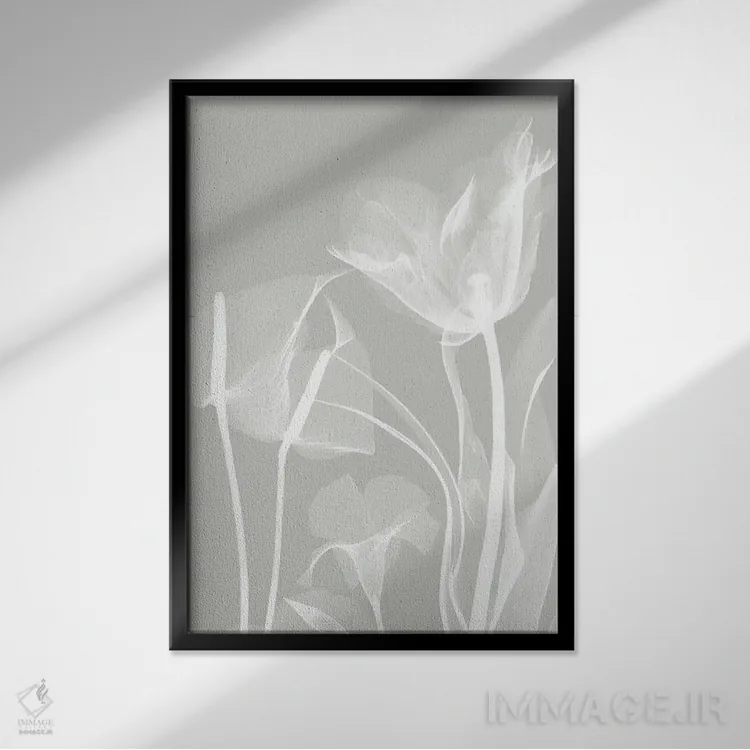 تابلو گیاهان خاکستری I اثر آلبرت کوئتسیِر - نمای قابدار مشکی