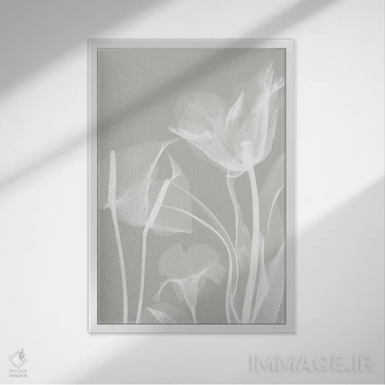 تابلو گیاهان خاکستری I اثر آلبرت کوئتسیِر - نمای قابدار سفید