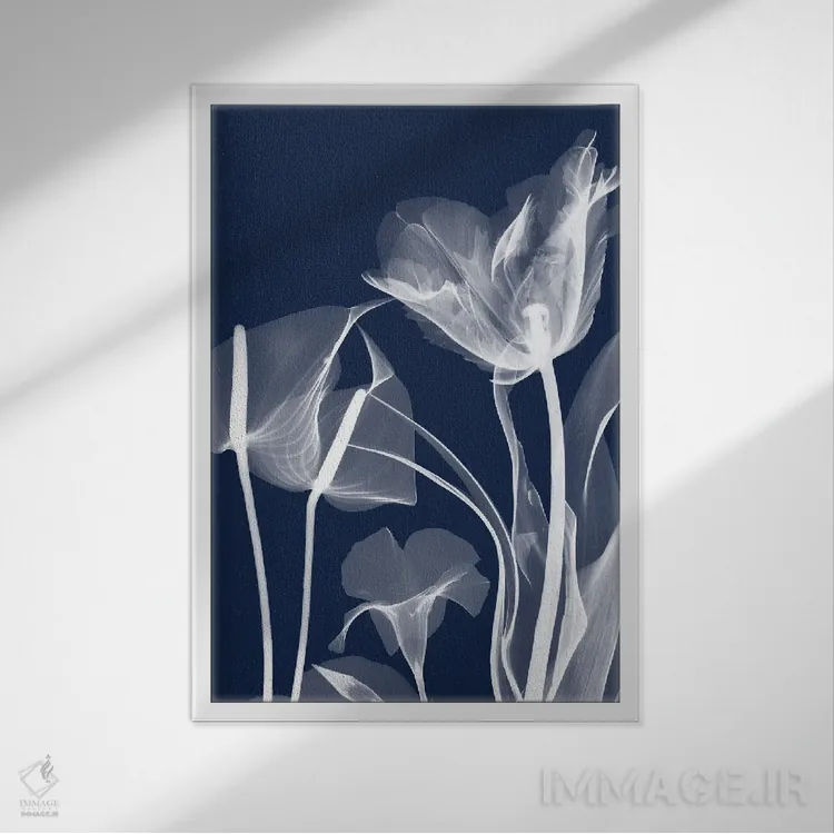 تابلو گیاهان سرمهای II اثر آلبرت کوئتسیِر - نمای قابدار سفید