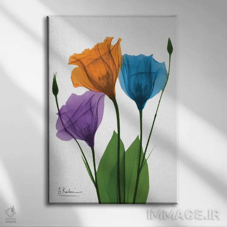 تابلو دوستان گل جنتیان گرانبها I اثر آلبرت کوئتسیِر - نمای روبهرو روی دیوار