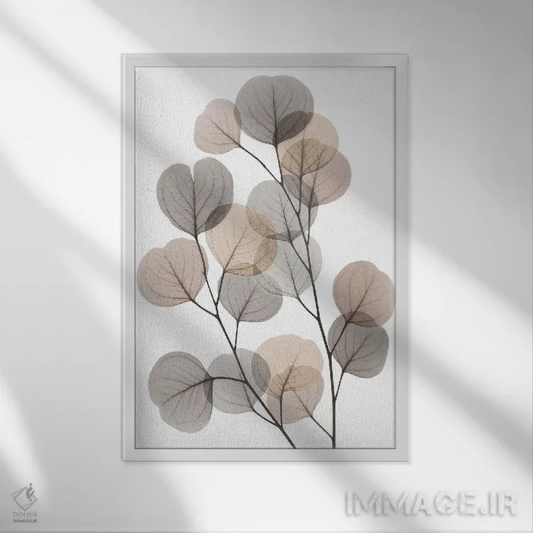 تابلو دسته اکالیپتوس خاکی اثر آلبرت کوئتسیِر - نمای قابدار سفید