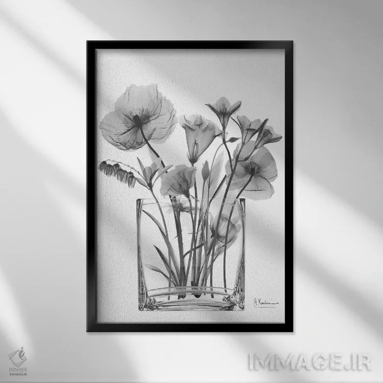 تابلو دلبستگی انتزاعی I اثر آلبرت کوئتسیِر - نمای قابدار مشکی