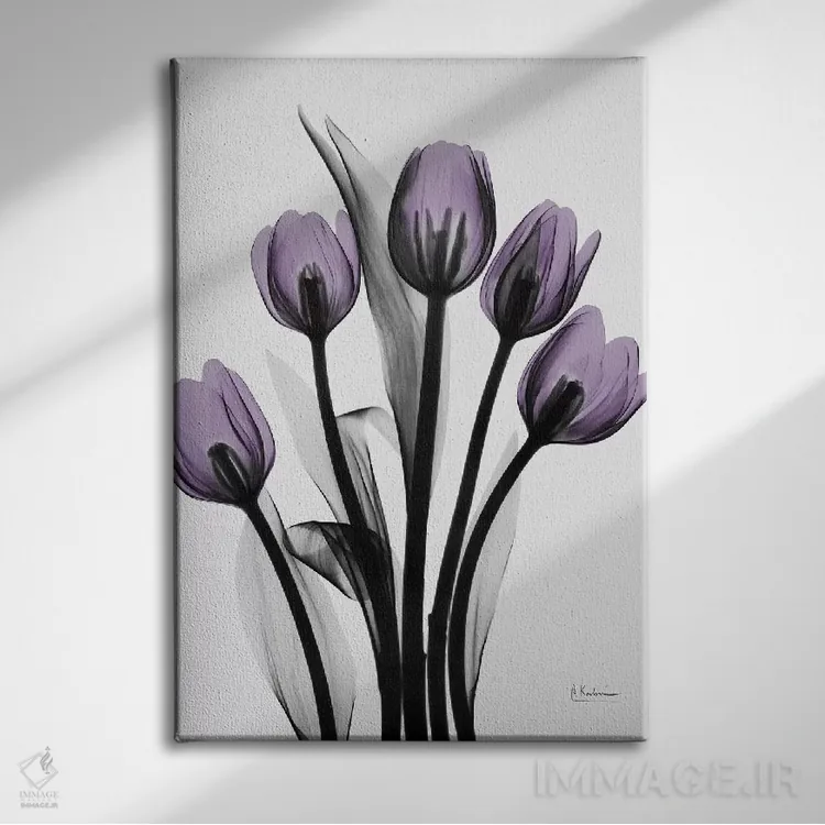 تابلو پنج لاله اثر آلبرت کوئتسیِر - نمای روبهرو روی دیوار