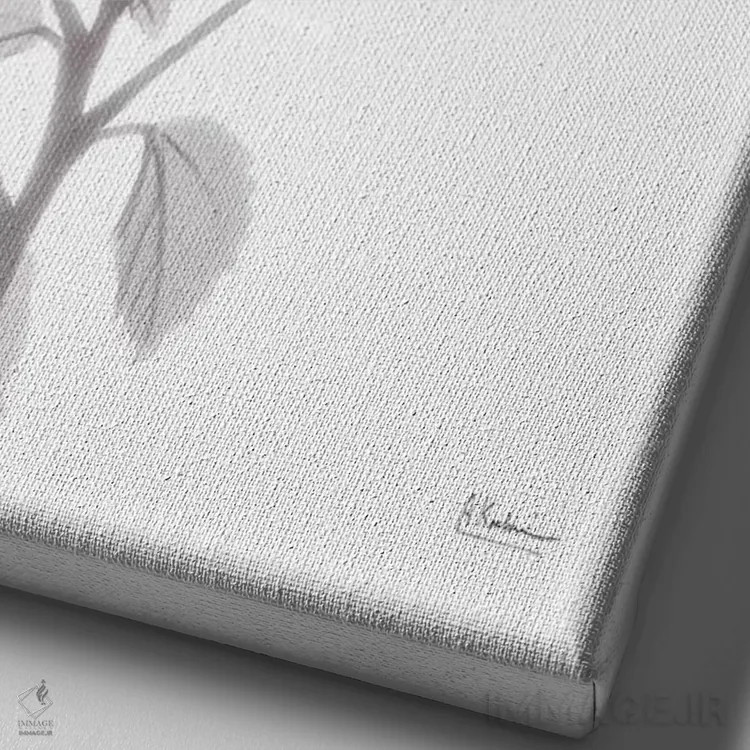 تابلو هیبیسکوس صورتی اثر آلبرت کوئتسیِر - نمای نزدیک بافت بوم