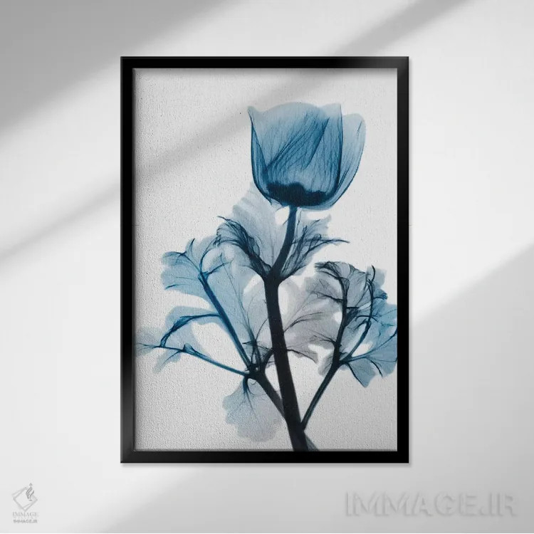 تابلو درخشش یاقوت کبود I اثر آلبرت کوئتسیِر - نمای قابدار مشکی
