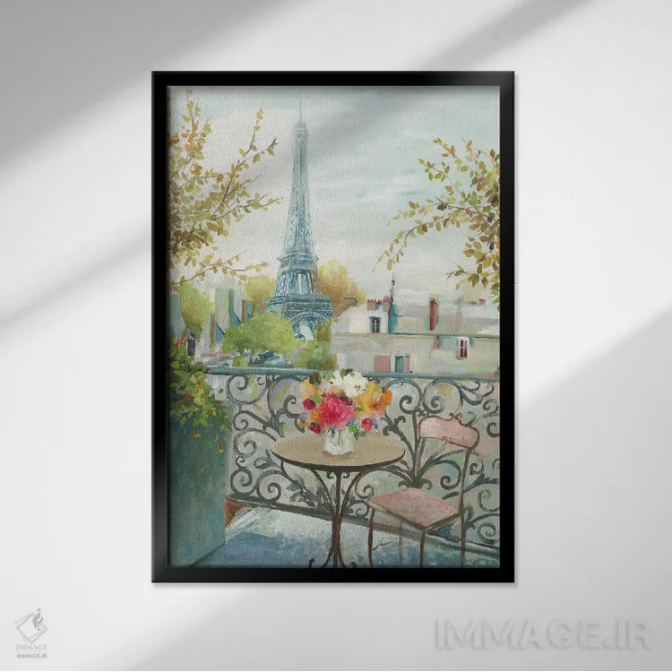 تابلو پاریس در ظهر (فرانسه) اثر آلیسون پیرس - نمای قابدار مشکی