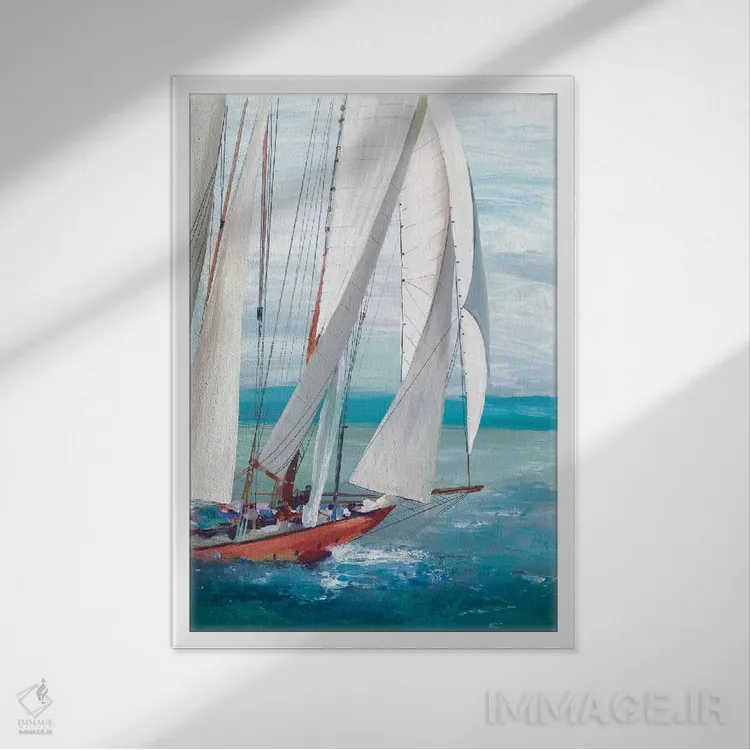 تابلو بادبان تکی I اثر آلیسون پیرس - نمای قابدار سفید