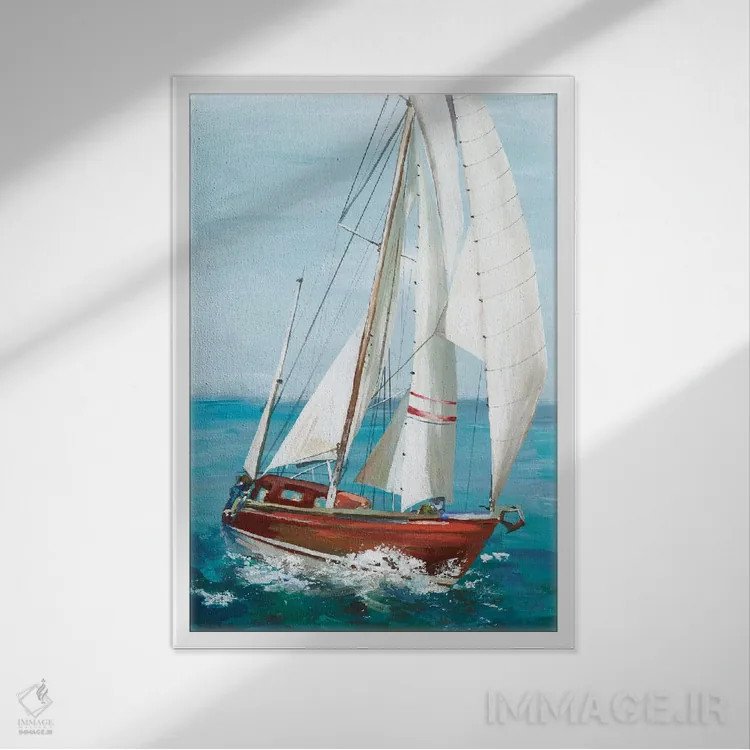 تابلو بادبان تکی II اثر آلیسون پیرس - نمای قابدار سفید