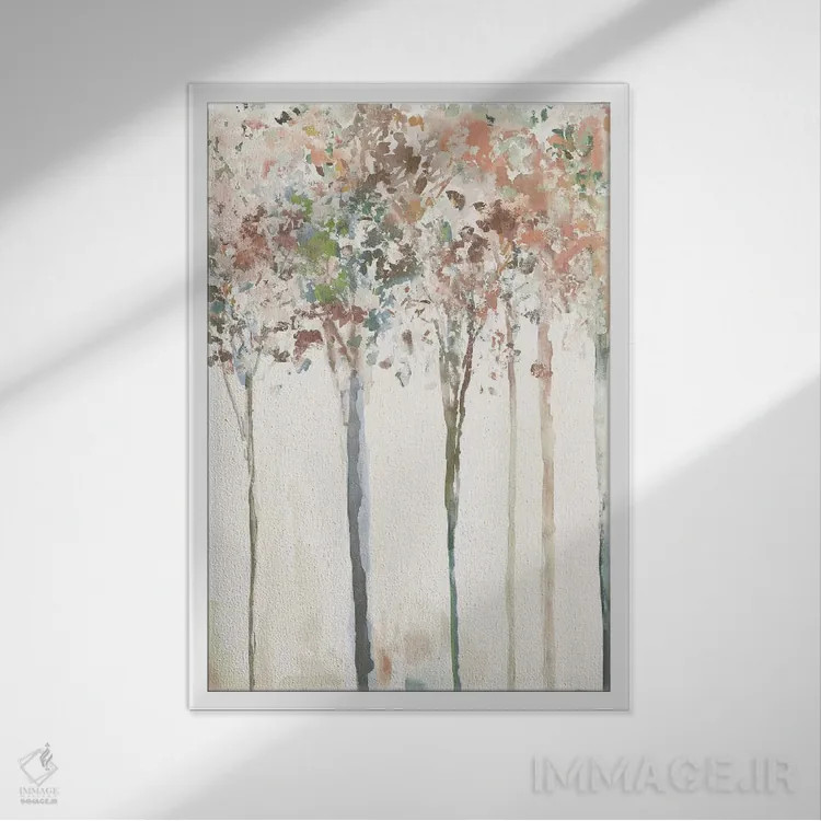 تابلو درختان طلایی I اثر آلیسون پیرس - نمای قابدار سفید