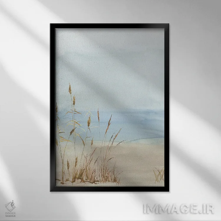 تابلو چمن ساحلی نرم II اثر آلیسون پیرس - نمای قابدار مشکی