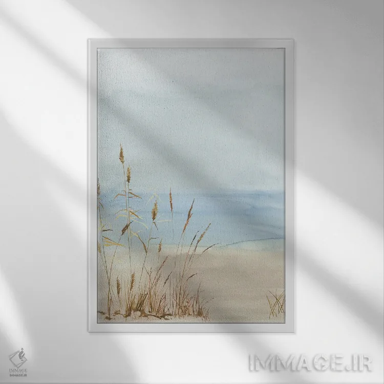 تابلو چمن ساحلی نرم II اثر آلیسون پیرس - نمای قابدار سفید