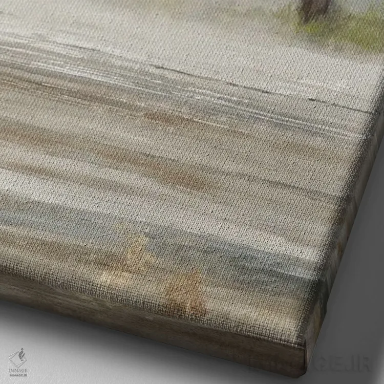 تابلو چرای آرام II اثر آلیسون پیرس - نمای نزدیک بافت بوم