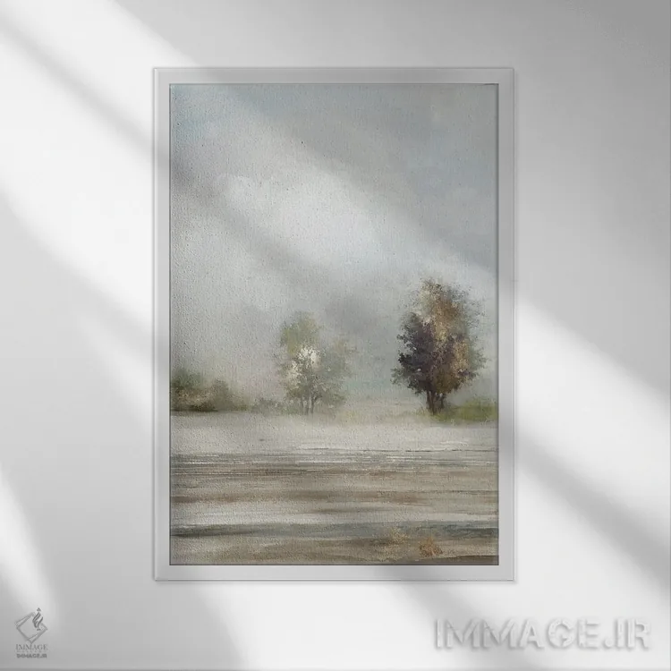 تابلو چرای آرام II اثر آلیسون پیرس - نمای قابدار سفید