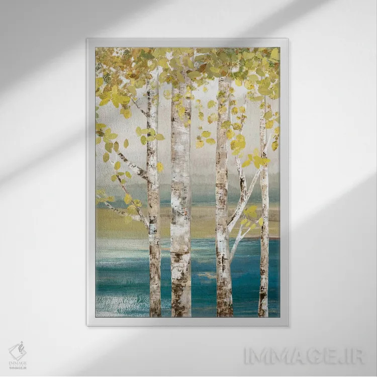 تابلو کنار رودخانه III اثر آلیسون پیرس - نمای قابدار سفید
