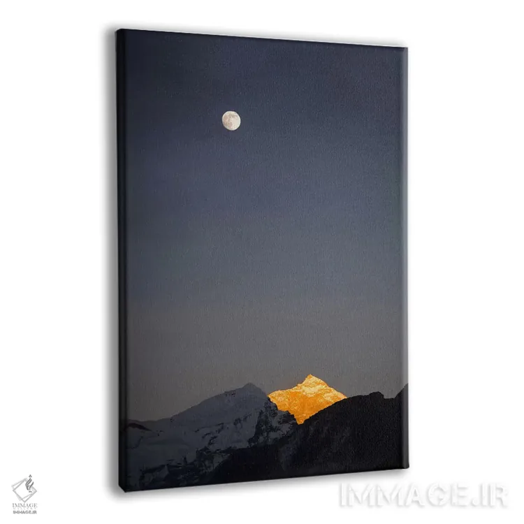 تابلو طلوع ماه در بالای ماکالو، ماهالانگور هیما، رشته کوه هیمالیا، خومبو، نپال اثر الکس بیوس - نمای پرسپکتیو محصول