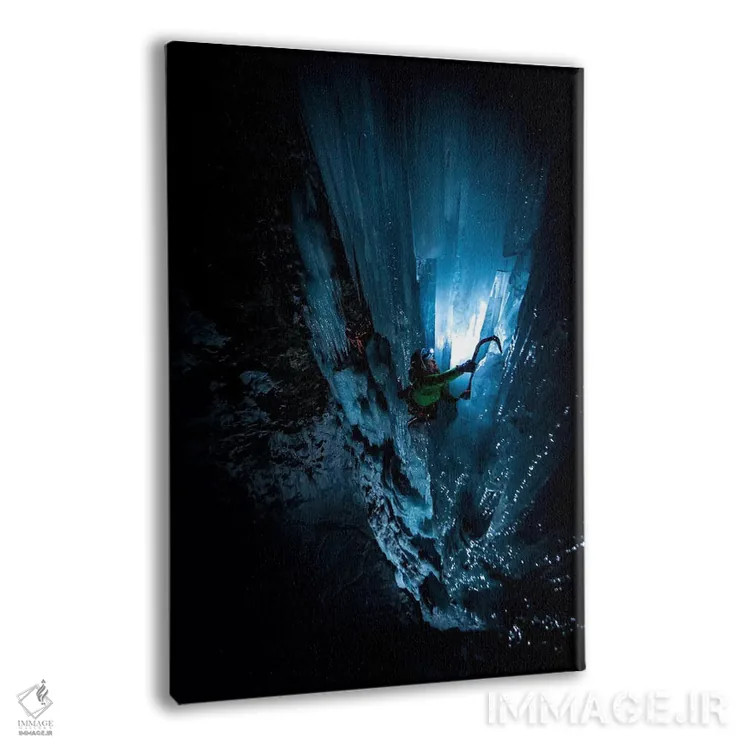 تابلو کوهنوردی شبانه، آبشار یخزده لو بیج، کوگنه، گران پارادیسو، منطقه آوستا ولی، ایتالیا اثر الکس بیوس - نمای پرسپکتیو محصول