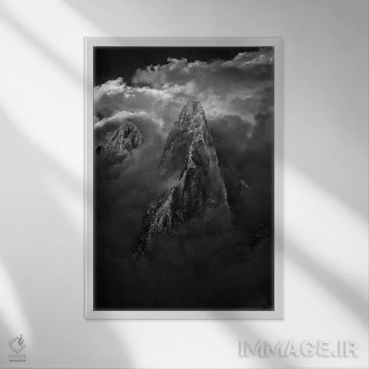 تابلو هوای طوفانی، ایگوئی د درو، شامونی، اوت سووآ، اورنی-رون-آلپ، فرانسه اثر الکس بیوس - نمای قابدار سفید