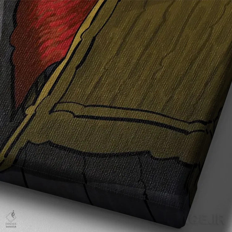 تابلو شب بخیر گل من اثر علیرضا کریمی مقدم (هنرمند ایرانی) - نمای نزدیک بافت بوم