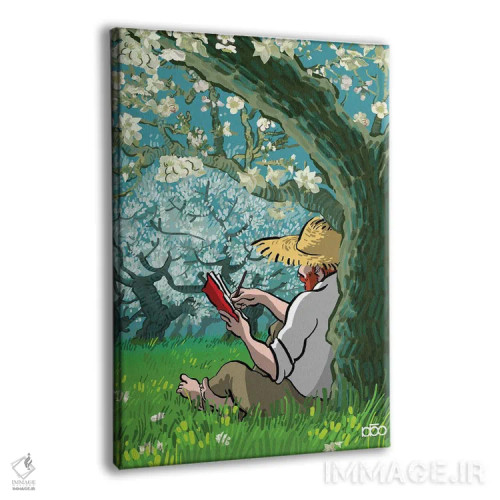 تابلو شکوفههای بادام اثر علیرضا کریمی مقدم (هنرمند ایرانی) - نمای پرسپکتیو محصول