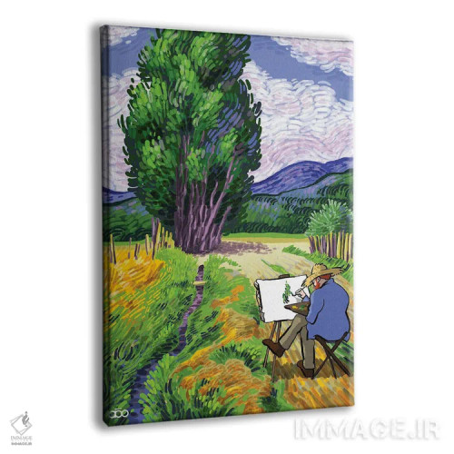 تابلو نقاش در طبیعت اثر علیرضا کریمی مقدم (هنرمند ایرانی) - نمای پرسپکتیو محصول