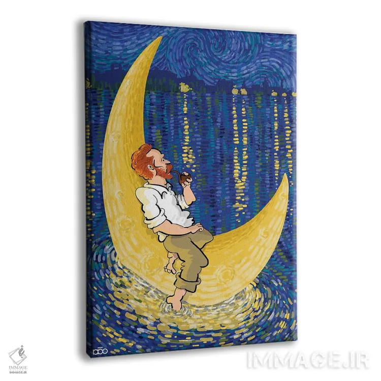 تابلو سفر ماه اثر علیرضا کریمی مقدم (هنرمند ایرانی) - نمای پرسپکتیو محصول