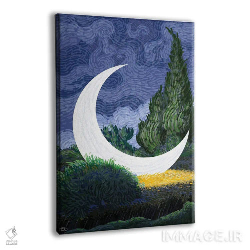 تابلو ماه در مزرعه گندم اثر علیرضا کریمی مقدم (هنرمند ایرانی) - نمای پرسپکتیو محصول