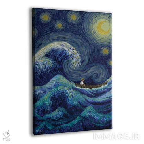 تابلو شب طوفانی اثر علیرضا کریمی مقدم (هنرمند ایرانی) - نمای پرسپکتیو محصول