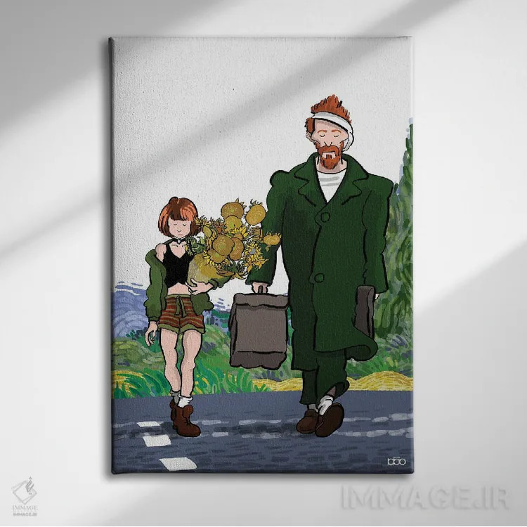 تابلو حرفهای اثر علیرضا کریمی مقدم (هنرمند ایرانی) - نمای روبهرو روی دیوار