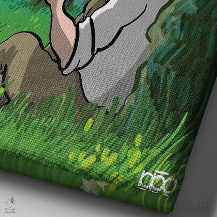 تابلو شکوفههای بادام اثر علیرضا کریمی مقدم (هنرمند ایرانی) - نمای نزدیک بافت بوم