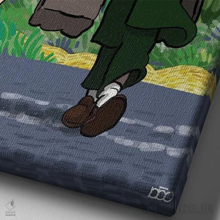 تابلو حرفهای اثر علیرضا کریمی مقدم (هنرمند ایرانی) - نمای نزدیک بافت بوم