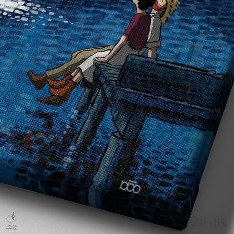 تابلو اشکهای ماه اثر علیرضا کریمی مقدم (هنرمند ایرانی) - نمای نزدیک بافت بوم