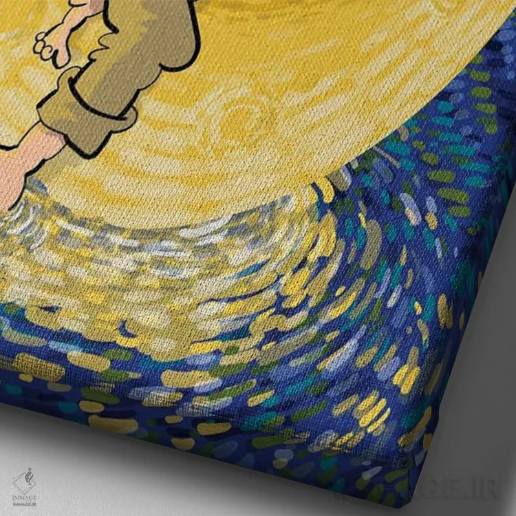 تابلو سفر ماه اثر علیرضا کریمی مقدم (هنرمند ایرانی) - نمای نزدیک بافت بوم