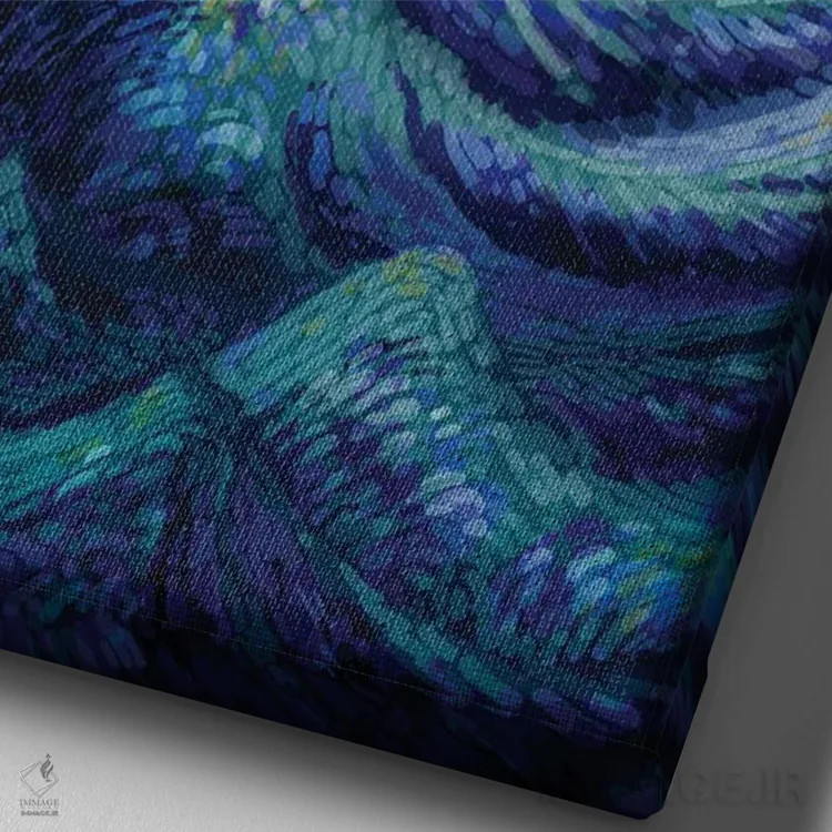 تابلو شب طوفانی اثر علیرضا کریمی مقدم (هنرمند ایرانی) - نمای نزدیک بافت بوم