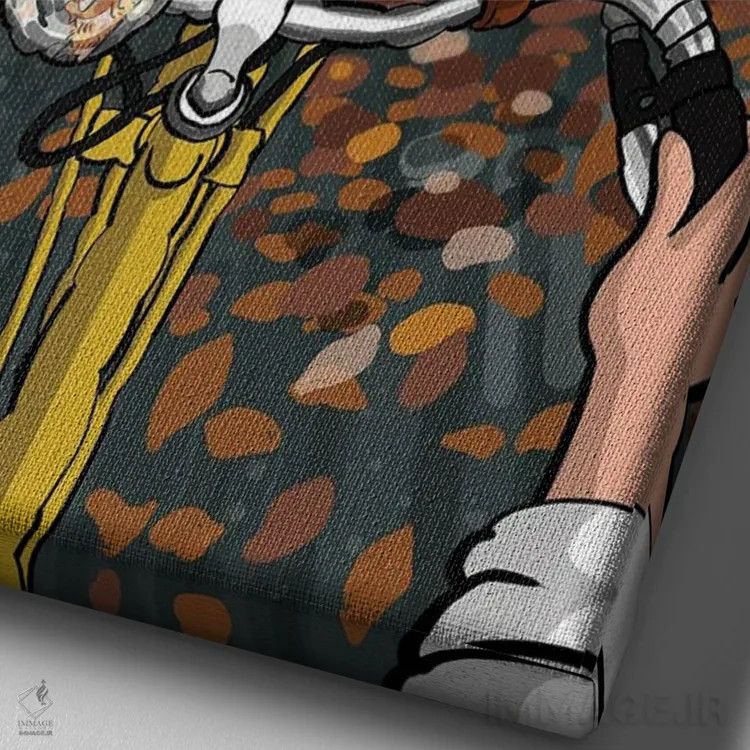 تابلو یادگاری آفتابگردان اثر علیرضا کریمی مقدم (هنرمند ایرانی) - نمای نزدیک بافت بوم