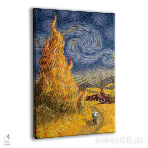 تابلو پاییز اثر علیرضا کریمی مقدم (هنرمند ایرانی) - نمای پرسپکتیو محصول