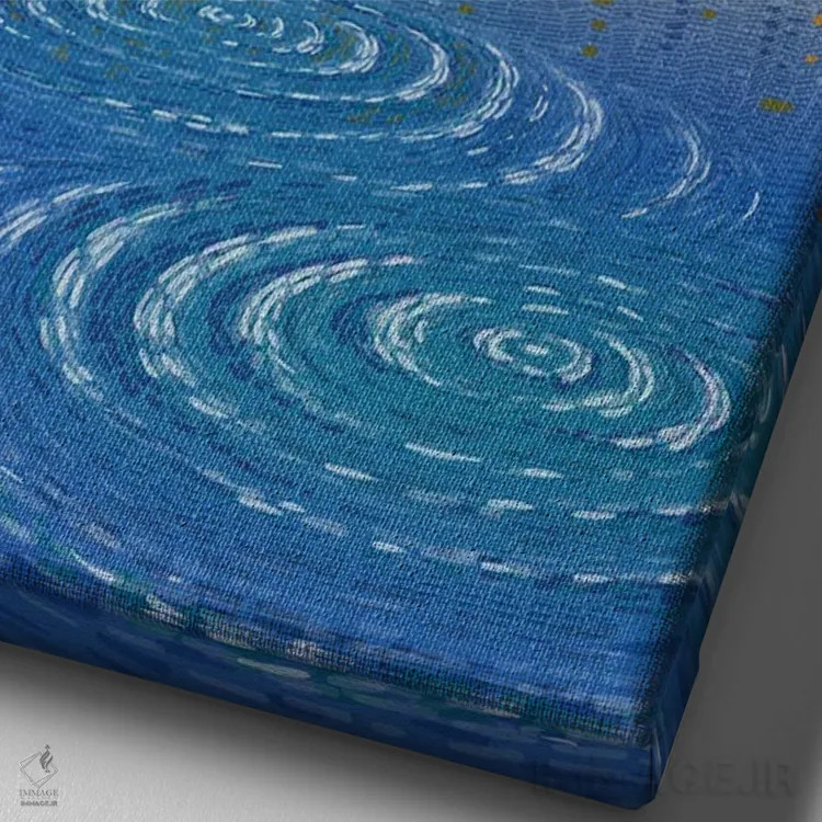 تابلو پرتاب سنگ اثر علیرضا کریمی مقدم (هنرمند ایرانی) - نمای نزدیک بافت بوم