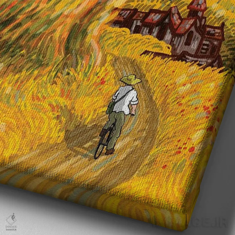 تابلو پاییز اثر علیرضا کریمی مقدم (هنرمند ایرانی) - نمای نزدیک بافت بوم